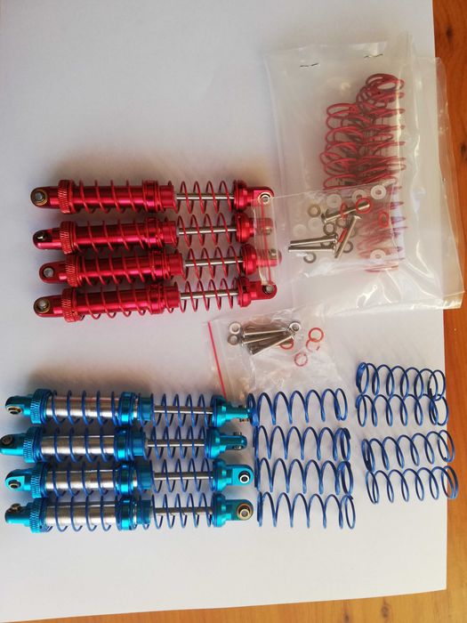 Automodel 4 amortizoare BDX aluminiu 100mm+garnituri, arcuri,accesorii
