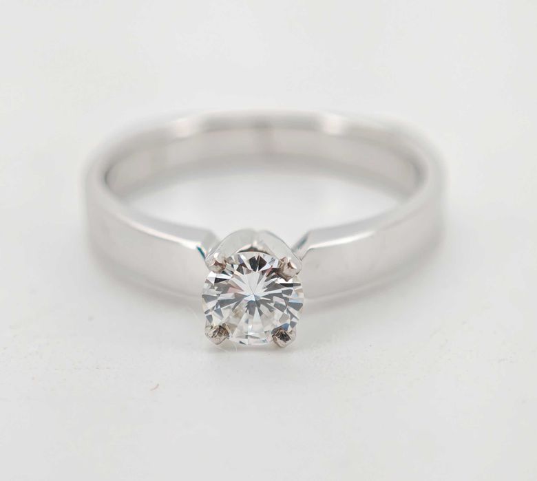 Inel logodna aur 14k si diamante 0,48ct