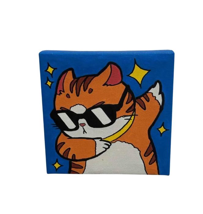 Картина с котиком 15х15