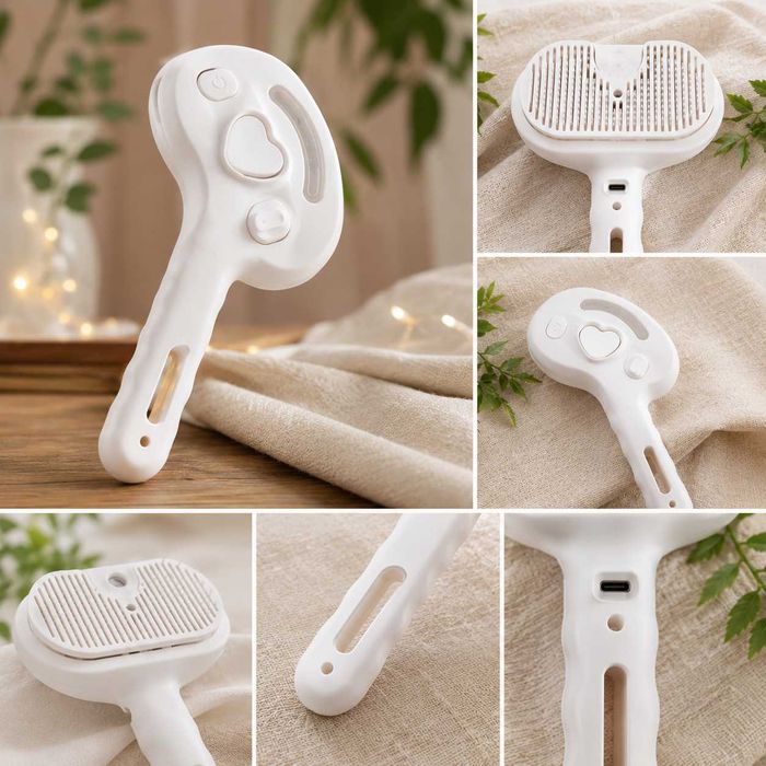 Perie electrică cu abur pentru câini și pisici, 3 în 1, USB – Nouă
