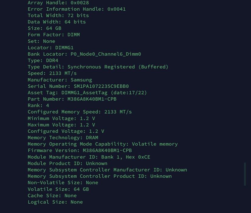 516GB DDR4 ecc ram Samsung 2133mhz