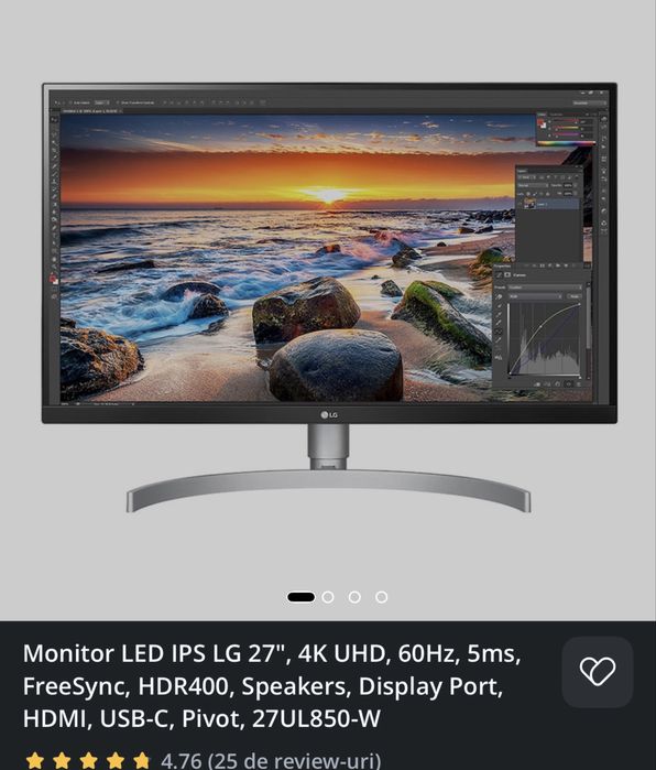 Monitor 4k LG 27 inch