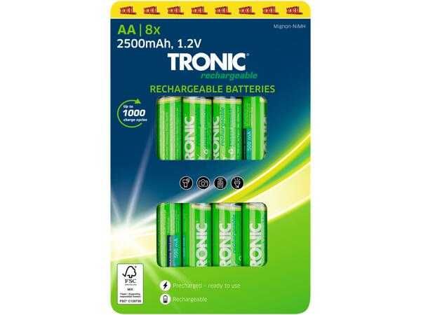 Set 8 acumulatori Tronic® NiMH R6 AA, 2500 mA, noi sigilati
