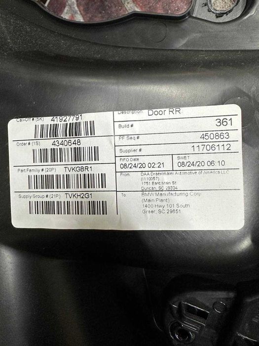 Față de ușă dreapta spate g05