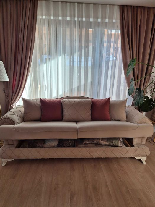 Canapea extensibilă 3 locuri cu 1 fotoliu