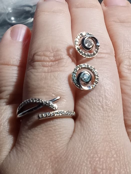 Set cercei și inel argint 925