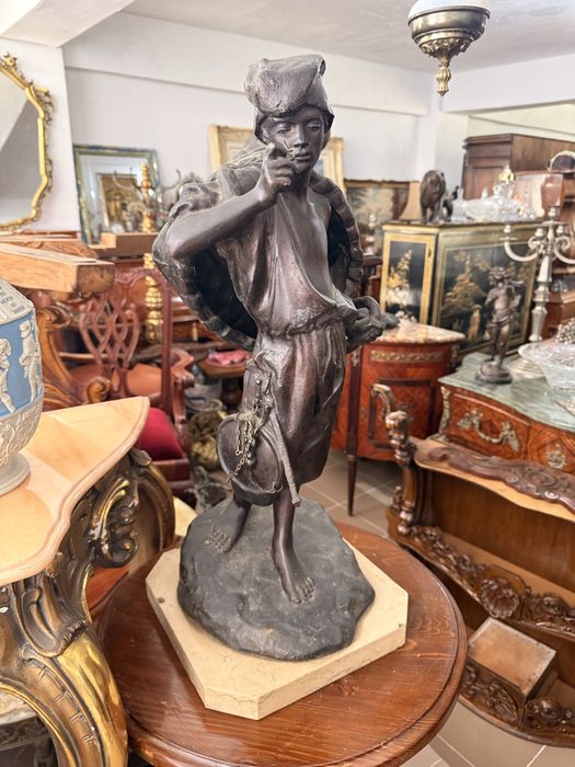 Statueta Bronz Masiv Semnata 60 cm