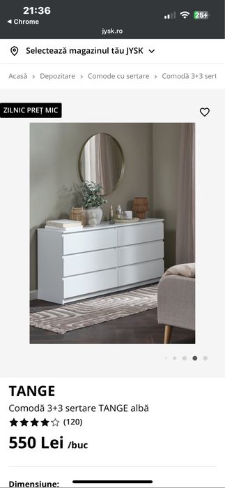 Comoda jisk  6 sertare alba