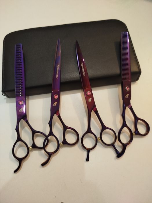 Set de 4 foarfeci profesionale mana stanga