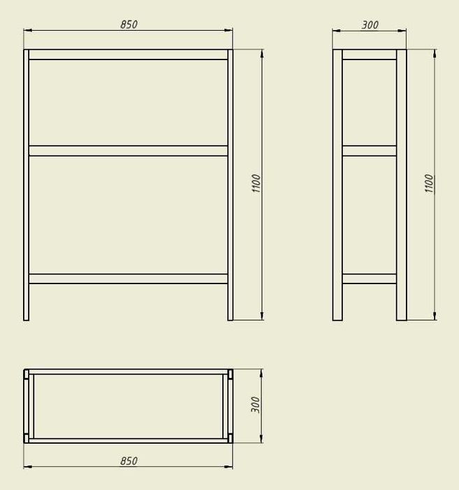 Стеллаж (консоль) в стиле лофт