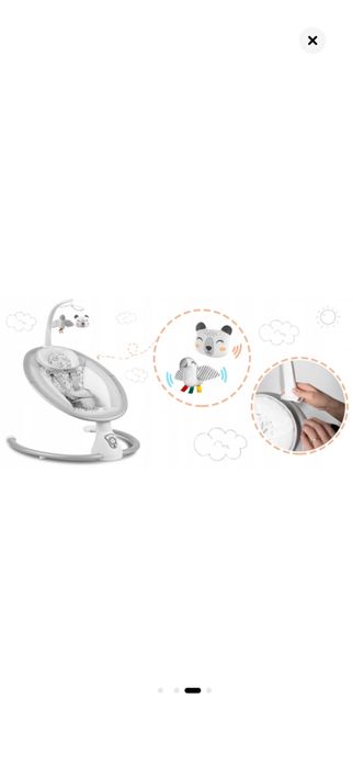 Leagan electric cu vibratii, muzica si jucarii Ricokids 705000, Gri