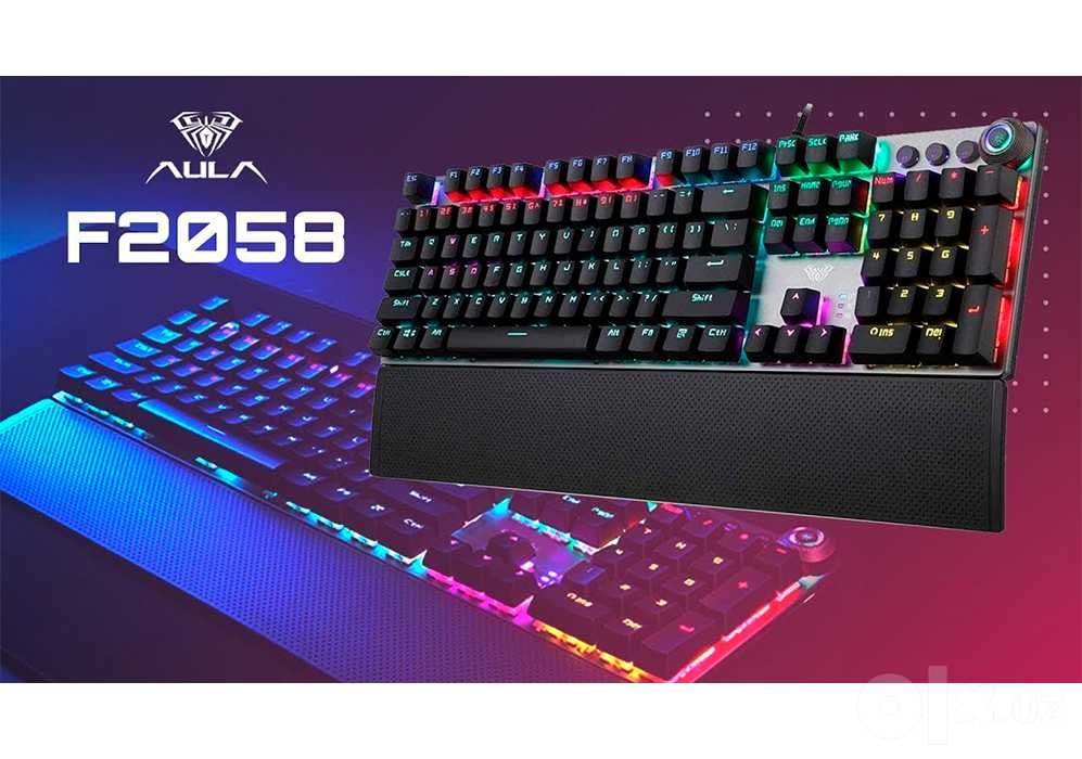 Клавиатура AULAF2058 проводная механическая RUS/ENG  свичи красные