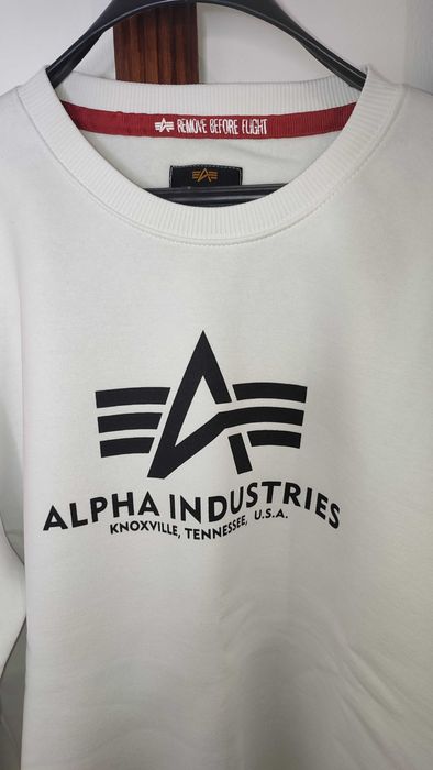 Нова Блуза Alpha Industries basic sweater white, Size XL