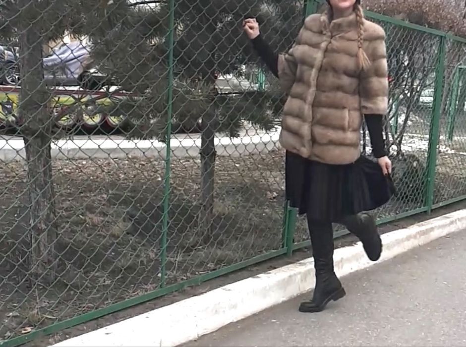 Шуба норковая орех полушубок