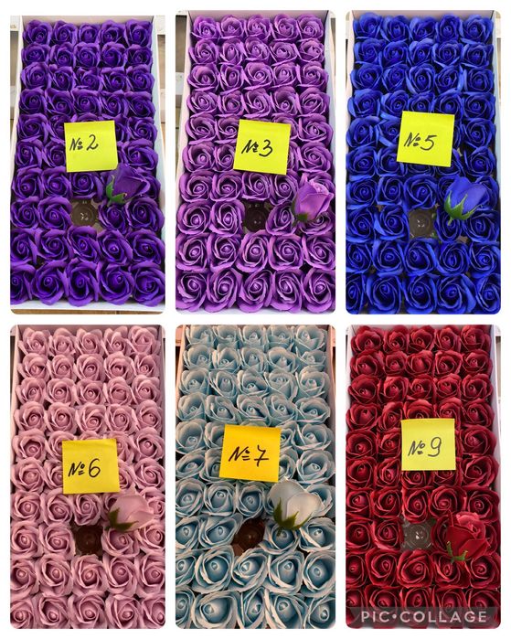 Сапунени рози НОВИ! 33 цвята. Всичко налично!!! Цени на едро и дребно