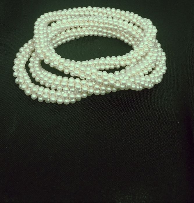 Винтажные бусы-жгут имитация жемчуга.