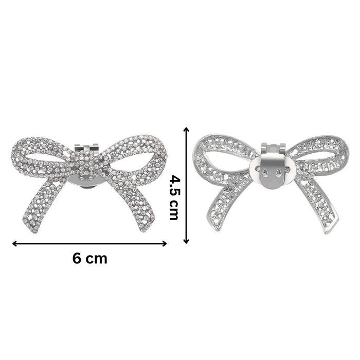 Set 2x accesorii pantofi Skylaze, brosa cristale, clips, 6x4.5 cm