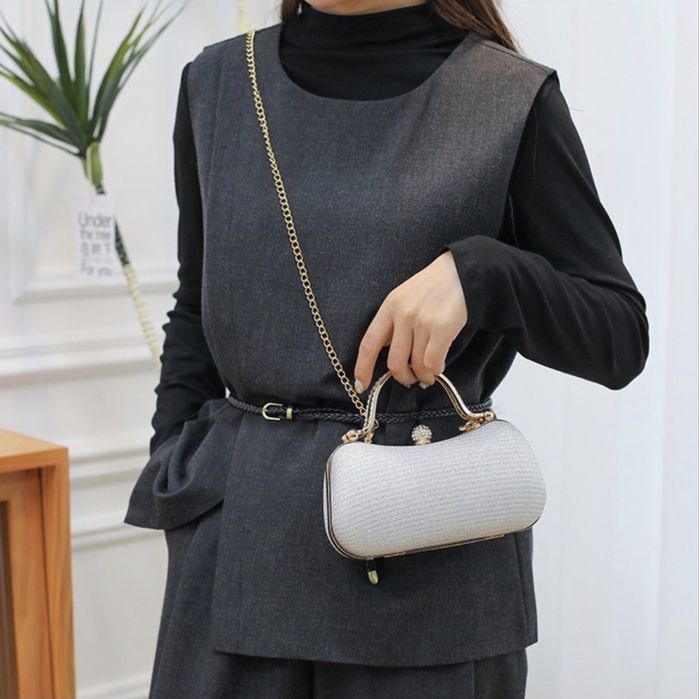 Сумка клатч серебристый