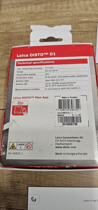 Leica Disto D1 Telemetru Laser 40m