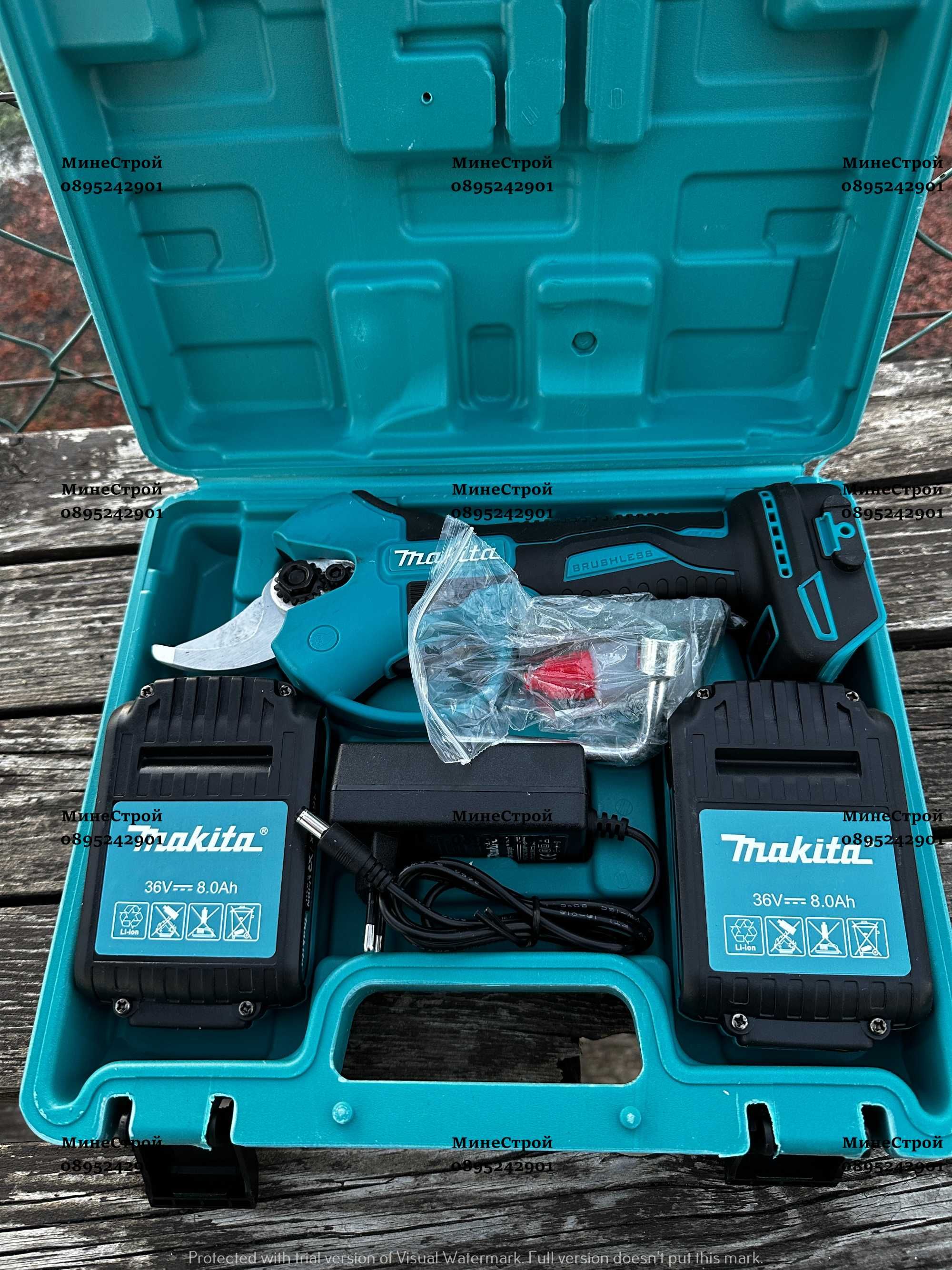 Акумулаторна лозарска ножица Makita 36V 8Ah до 30мм. МАКИТА гр ...