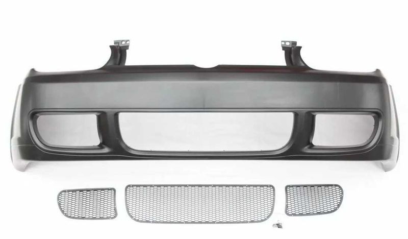 Предна броня за Golf 4 - R32 с пластмасови мрежи - На склад