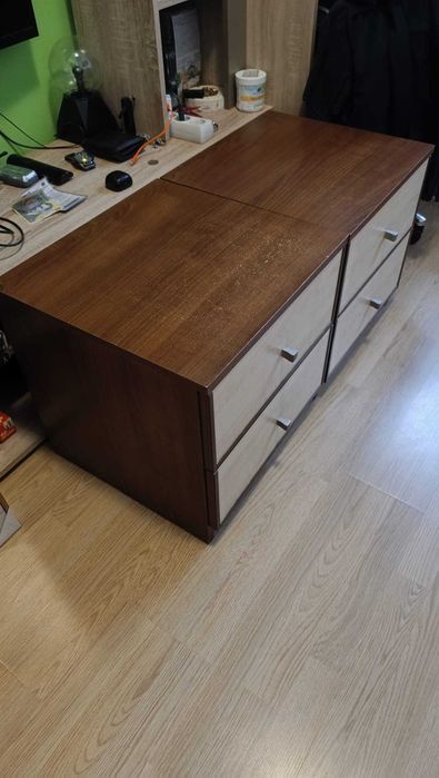 Set 2 noptierep in moderne, 45x45x45 cm, 2 sertare, stare bună