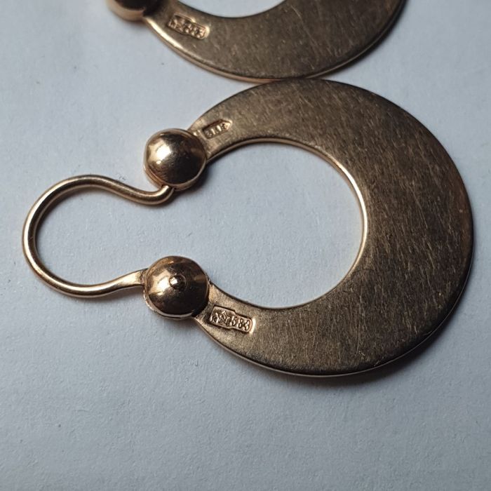 Ссср1973год редкие Винтажные Киевские заводские серьги 583пробы 
6.82г