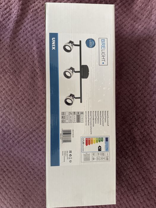 Plafonieră UNIX 3 spoturi reglabile, 15W LED, negru/alb