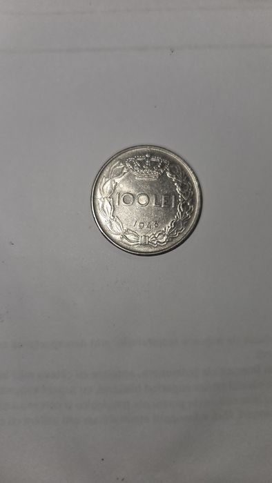 Monedă 100 lei anul 1943