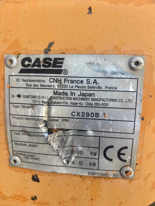 CASE CX290B Excavator 33tone
