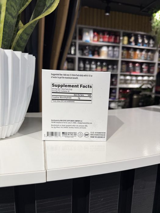 Raw Creatine Monohydrate 30 stick packs. Креатин.