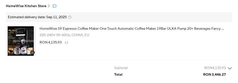 Aparat Automat Cafea HomeWiseS9(1350W)