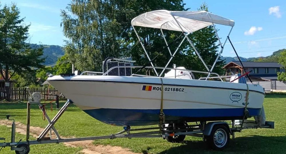 Barcă Sessa Key Largo Ocean – Evinrude 60CP + Motor Rezervă & Minn Kota | Acte la zi