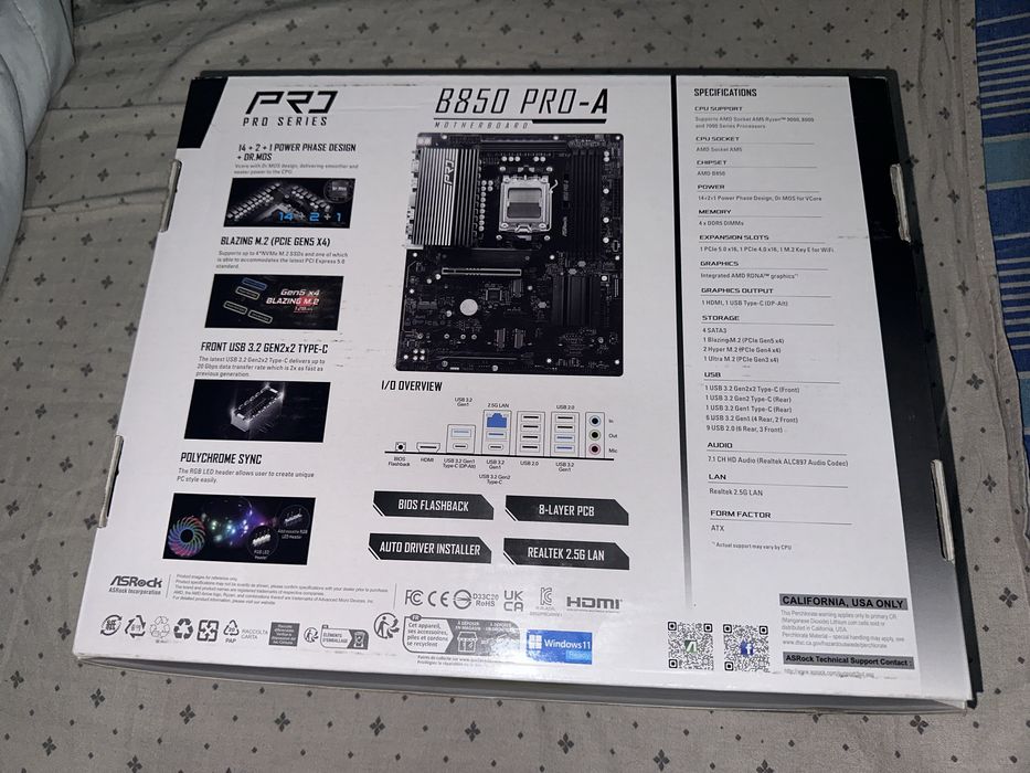 AM5 Материнская плата ASRock B850 Pro-A