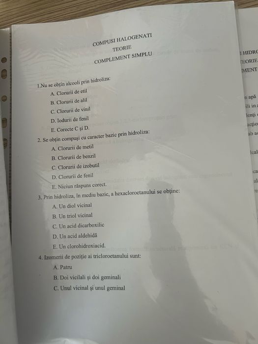 Grile chimie admitere medicina Bucuresti