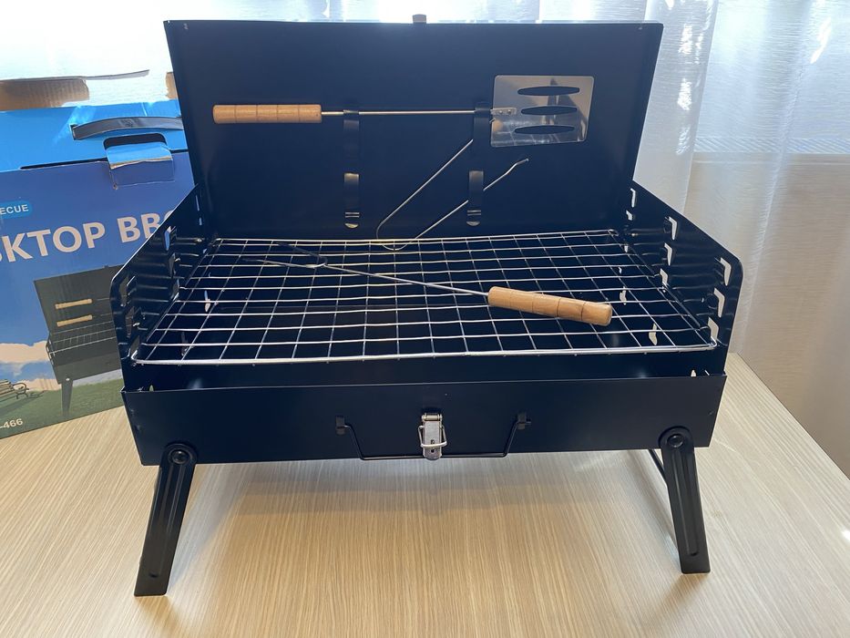 2 grătare camping, unul fără fum, lotus, bonus alt grătar pliabil