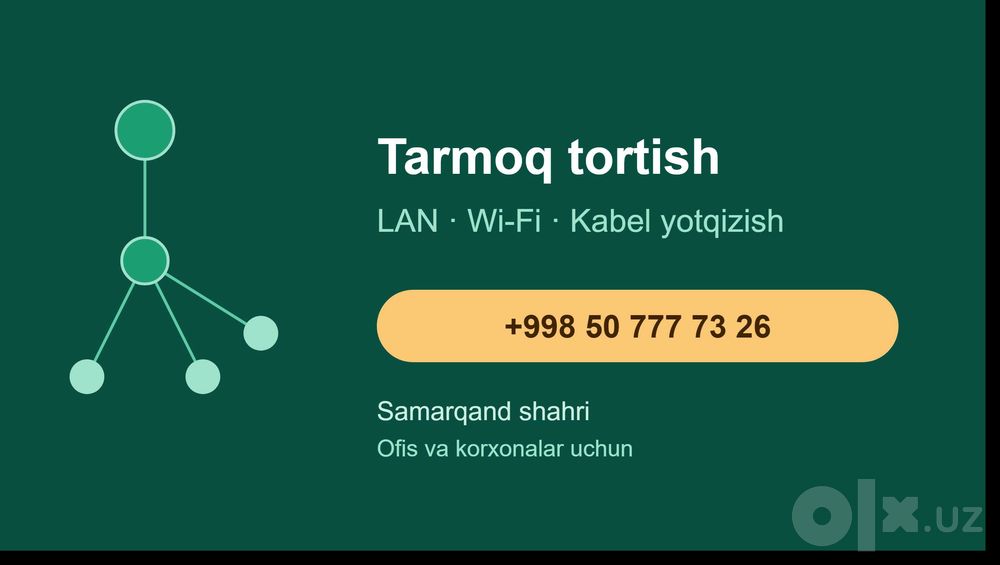 Server o'rnatish / Установка сервера / Tarmoq tortish / Telegram Bot
