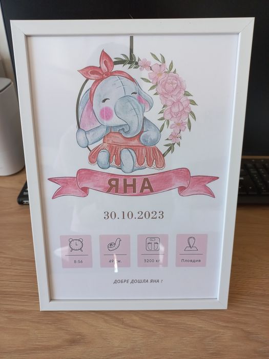 Брбешка визитка, ръчно изработена