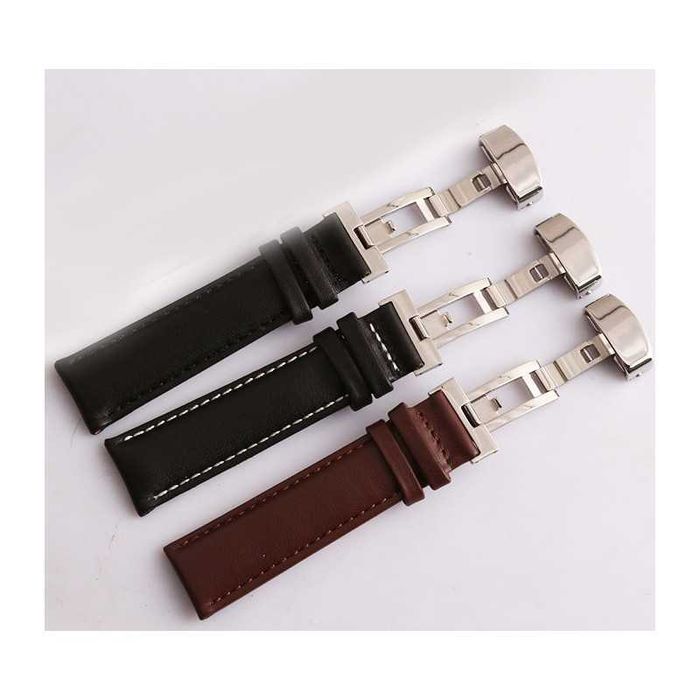 Curea Ceas Piele Naturală Închidere Deployant – 12mm până la 24mm