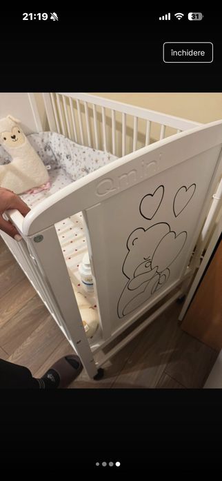 Patut lemn mdf bebe 120x60