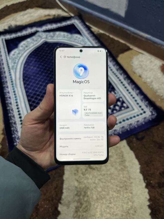 HONOR X7d 8/256 gb turbo