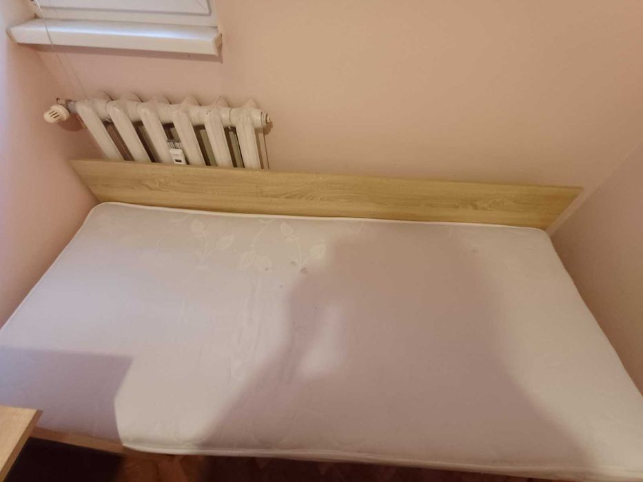 Ъглови легла с МАТРАЦИ 82/190см и БЮРО дъб сонома