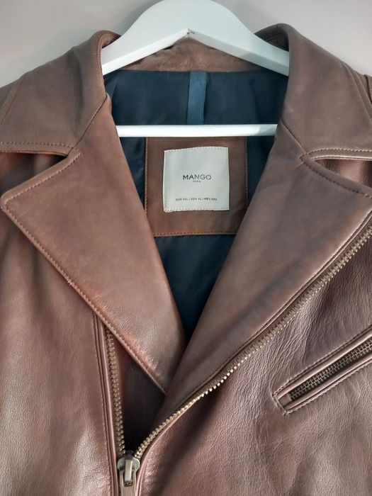 Geaca piele naturala Mango XXL barbati
