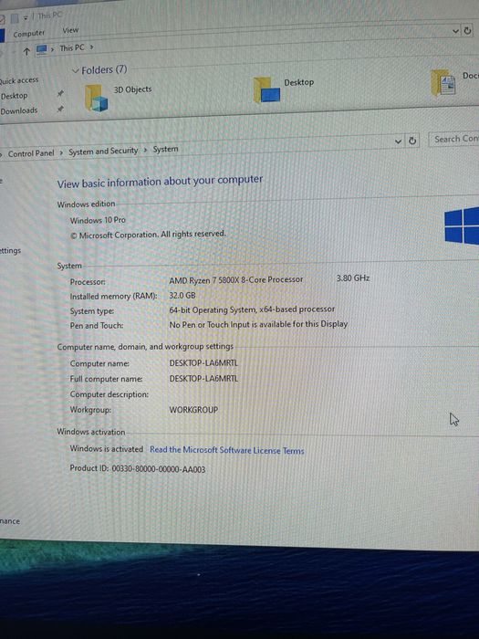 PC Gaming Ryzen 7 5800x / RTX 3070