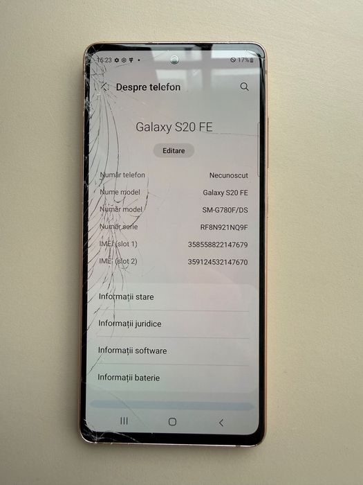 Samsung S20 FE pentru piese placa de baza camera etc