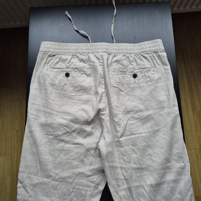 Pantaloni relax fit din In si bumbac