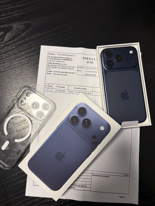 iPh 17 Pro Albastru Deep Blue  NOU 256 Neverlock Factura Garantie 2ani