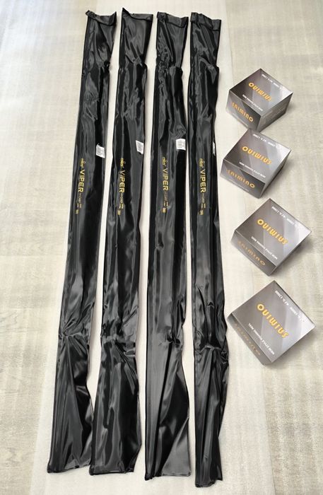 SET 4 Lansete FL VIPER 3.90m 3.5 LBS 2 tronsoane + 4 Mulinete JS10000