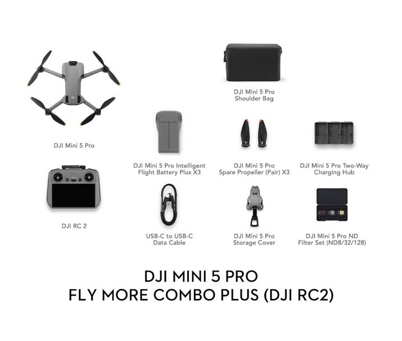Dji Mini 5 Pro Fly More Combo Plus RC2 квадрокоптер, дрон