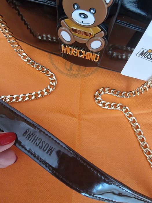 Geanta Moschino, piele eco lacuita, new collection, Italia